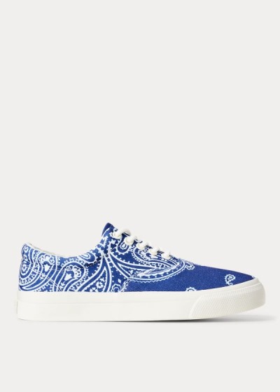 Zapatillas Polo Ralph Lauren Mujer Azul Marino / Blancos - Bryn Canvas Printed - OEAIZ3071